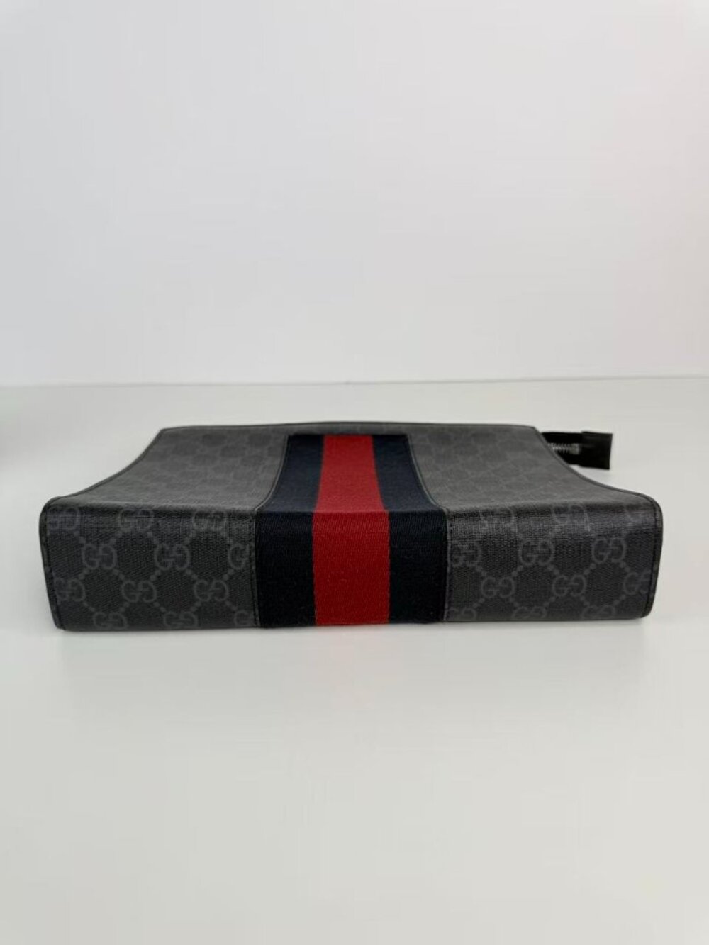 Gucci GG Supreme Web Stripe Zip Pouch Clutch Bag - Picture 6 of 11